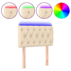 vidaXL Čelo postele s LED kr&eacute;mov&eacute; 80 x 7 x 78/88 cm textil