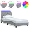 vidaXL R&aacute;m postele s LED bez matrace Světle &scaron;ed&aacute; 90x190 cm L&aacute;tka