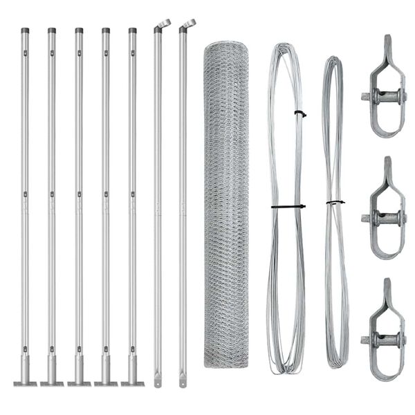 vidaXL Plotov&yacute; sloupek. Stř&iacute;brn&aacute; 10 x 1,2 m (13 mm s&iacute;ť) Ocel