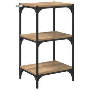vidaXL Knihovna 3 &uacute;rovn&iacute; 40 x 33 x 70,5 cm Konstrukčn&iacute; dřevo a železo