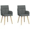 vidaXL J&iacute;deln&iacute; židle 2 pcs Textil Tmavě &scaron;ed&aacute; 60 x 56 x 96 cm