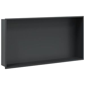 vidaXL Nika do sprchov&eacute;ho koutu matn&aacute; čern&aacute; 62x32x9 cm nerezov&aacute; ocel