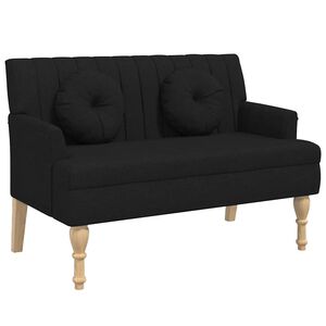 vidaXL Lavice s pol&scaron;t&aacute;ři čern&aacute; 113 x 64,5 x 75,5 cm textil