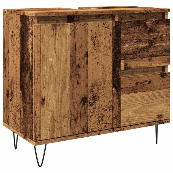 vidaXL Koupelnov&aacute; skř&iacute;ňka pod umyvadlo old wood 65x33x60 cm kompozit