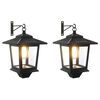 vidaXL N&aacute;stěnn&eacute; sv&iacute;tidlo with LED Bulb 2 ks Čern&aacute; 19 x 14 x 25 cm