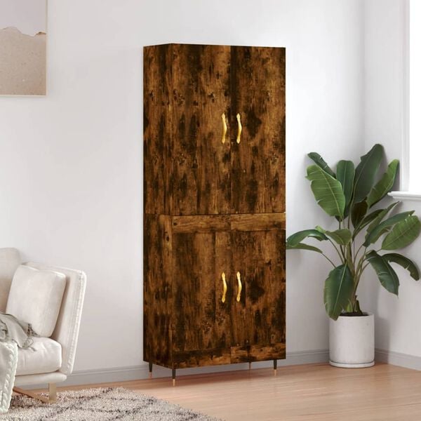 vidaXL Skř&iacute;ň highboard kouřov&yacute; dub 69,5 x 34 x 180 cm kompozitn&iacute; dřevo