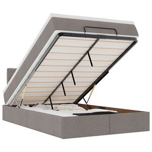 vidaXL Osmansk&aacute; postel s matrac&iacute; & LED taupe 120x190cm l&aacute;tka