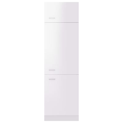 vidaXL Skříň na vestavnou lednici bílá s leskem 60x57x207 dřevotříska