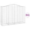 vidaXL Klenut&eacute; gabionov&eacute; ko&scaron;e 11ks 200x50x140/160cm pozinkovan&eacute; železo