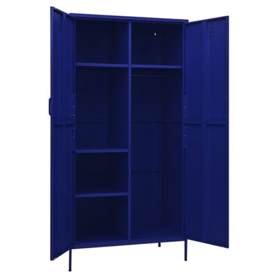 vidaXL Šatní skříň námořnická modř 90 x 50 x 180 cm ocel