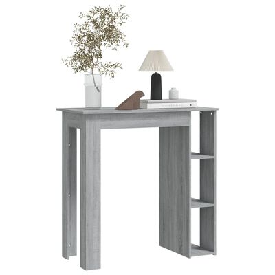 vidaXL Barový stůl s regálem šedý sonoma 102x50x103,5 cm dřevotříska