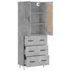 vidaXL Skříň highboard betonově šedá 69,5x34x180 cm kompozitní dřevo