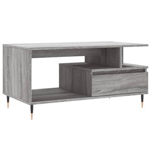 vidaXL Konferenčn&iacute; stolek &scaron;ed&yacute; sonoma 90 x 49 x 45 cm kompozitn&iacute; dřevo