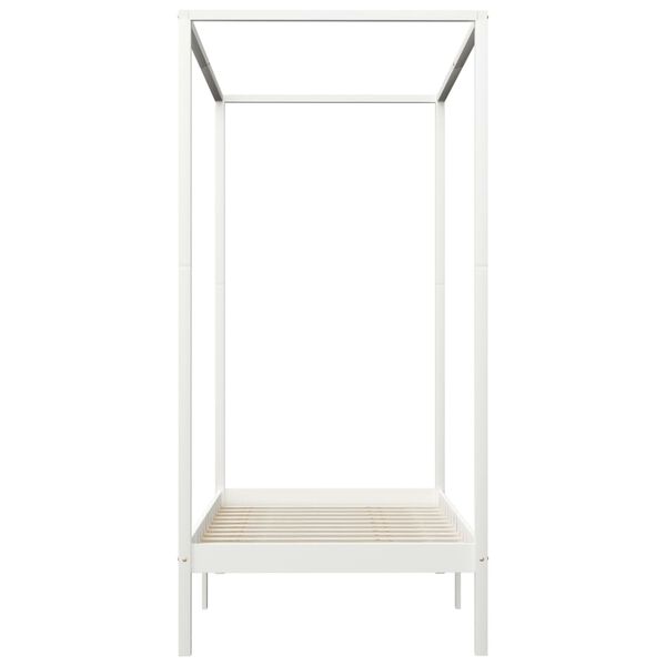 vidaXL Rám postele s nebesy bílý masivní borové dřevo 100 x 200 cm