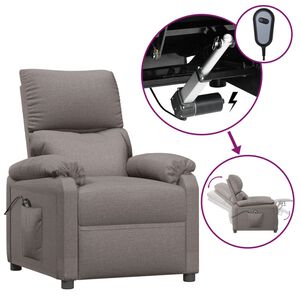 vidaXL Elektrick&eacute; polohovac&iacute; křeslo taupe textil