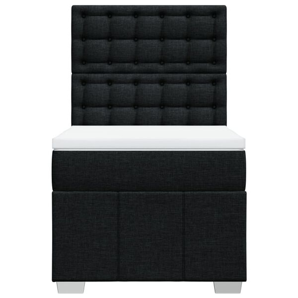 vidaXL Box spring postel s matrac&iacute; čern&aacute; 100 x 200 cm textil