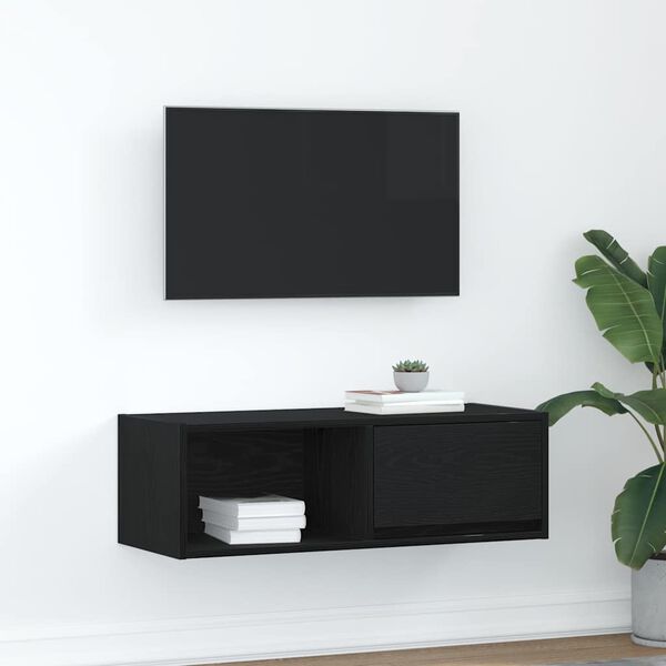 vidaXL TV skř&iacute;ňka Čern&yacute; dub 80x31x25,5 cm Dřevěn&aacute; konstrukce