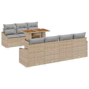 vidaXL Sada zahradn&iacute;ch pohovek 8 ks Beige a &scaron;ed&aacute;