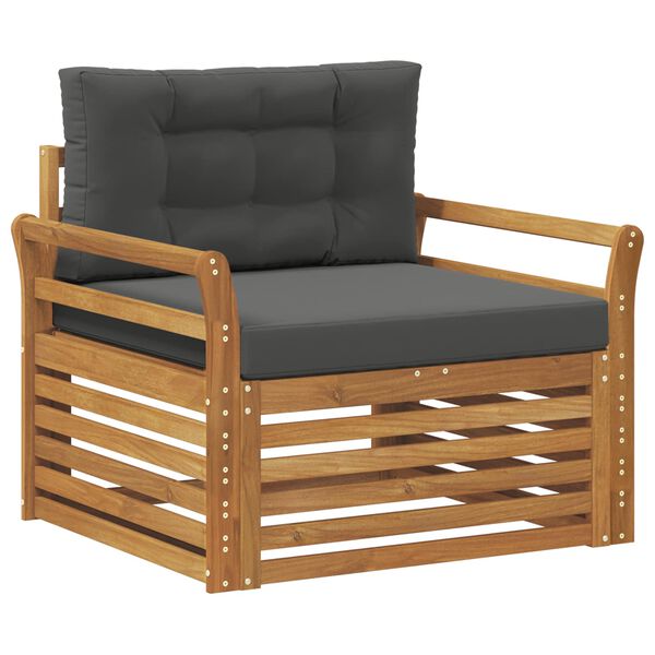 vidaXL Venkovn&iacute; pohovkov&aacute; souprava Masivn&iacute; ak&aacute;ciov&eacute; dřevo a polyester