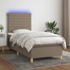 vidaXL Box spring postel s matrac&iacute; a LED taupe 100x200 cm textil