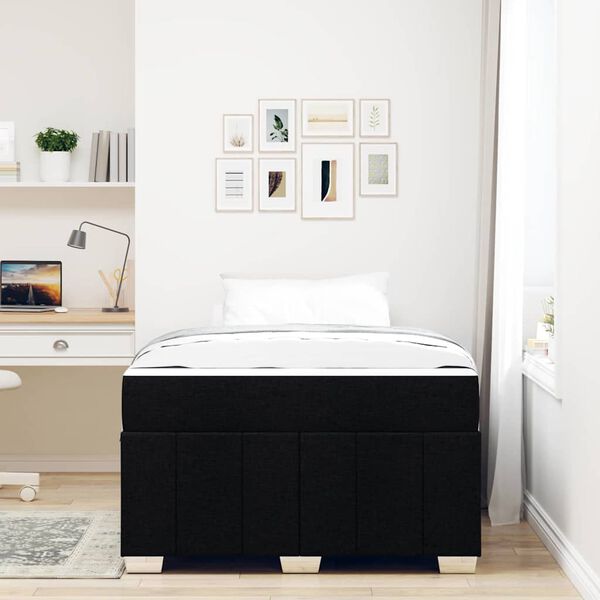 vidaXL R&aacute;m postele s matrac&iacute; Čern&aacute; 120 x 200 cm textil