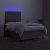 vidaXL Box spring postel s matrac&iacute; a LED taupe 120x190 cm textil