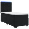 vidaXL Postel boxspring s matrac&iacute; s LED p&aacute;sky Čern&aacute; 80 x 200 cm Samet