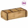 vidaXL Podnos 4 pcs Hněd&aacute; 30 x 14 x 9 cm Masivn&iacute; obnovovan&eacute; dřevo