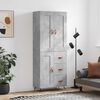 vidaXL Skř&iacute;ň highboard betonově &scaron;ed&aacute; 69,5x34x180 cm kompozitn&iacute; dřevo
