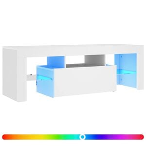 vidaXL TV skř&iacute;ňka s LED osvětlen&iacute;m b&iacute;l&aacute; 120 x 35 x 40 cm