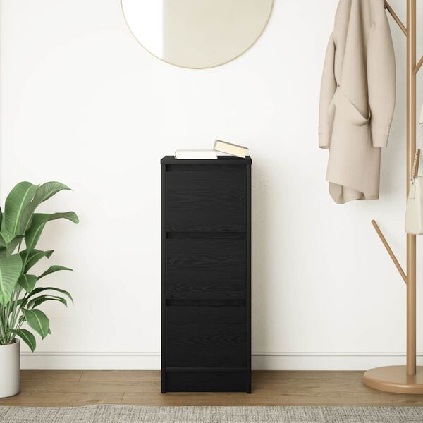 vidaXL Příborník Černý dub 29,5x34x76 cm Dřevěná konstrukce