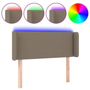 vidaXL Čelo postele s LED taupe 93 x 16 x 78/88 cm textil