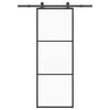 vidaXL Posuvn&eacute; dveře s kov&aacute;n&iacute;m 76x205 cm ESG sklo a hlin&iacute;k