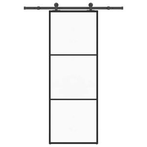 vidaXL Posuvn&eacute; dveře s kov&aacute;n&iacute;m 76x205 cm ESG sklo a hlin&iacute;k