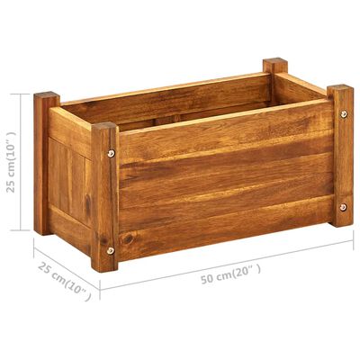 vidaXL Vyvýšený záhon akáciové dřevo 50 x 25 x 25 cm