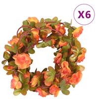 vidaXL Umělé květinové girlandy 6 ks oranžové 250 cm