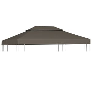vidaXL N&aacute;hradn&iacute; dvojit&aacute; střecha na alt&aacute;n 310 g/m&sup2; 4 x 3 m barva taupe