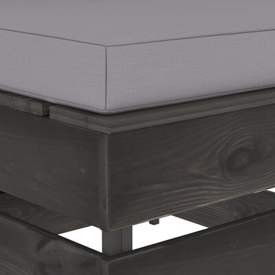 vidaXL Dílčí taburet s poduškou šedě impregnované dřevo