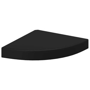 vidaXL Plovouc&iacute; rohov&aacute; police čern&aacute; 25 x 25 x 3,8 cm MDF