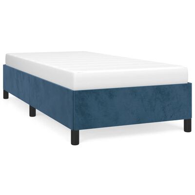 vidaXL Rám postele tmavě modrý 90 x 190 cm samet