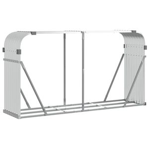 vidaXL Stojan na dřevo stř&iacute;brn&yacute; 180 x 45 x 100 cm pozinkovan&aacute; ocel