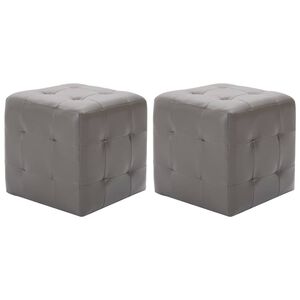 vidaXL Taburety 2 ks &scaron;ed&eacute; 30 x 30 x 30 cm uměl&aacute; kůže