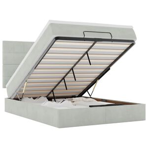 vidaXL Osmansk&yacute; r&aacute;m postele s matracemi světle &scaron;ed&aacute; 140x200cm samet