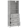 vidaXL Skř&iacute;ň highboard betonově &scaron;ed&aacute; 69,5x34x180 cm kompozitn&iacute; dřevo
