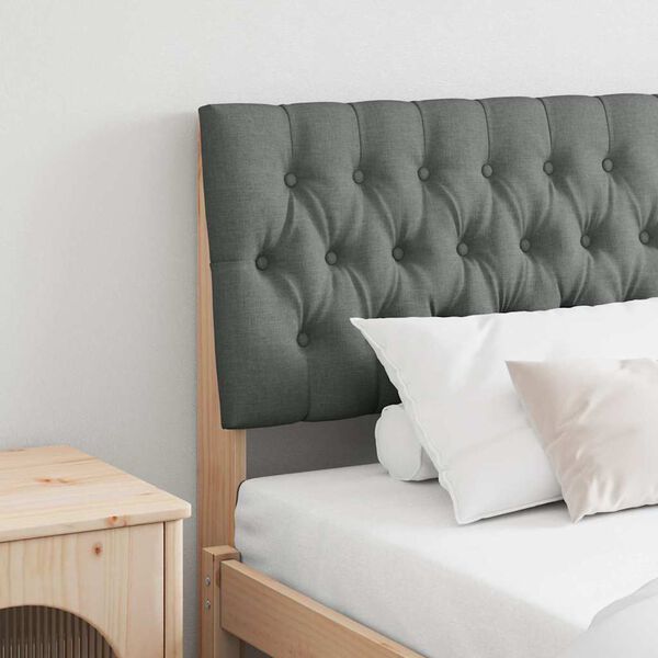 vidaXL Čalouněn&eacute; čelo postele Tmavě &scaron;ed&aacute; 180 cm Masivn&iacute; borov&eacute; dřevo