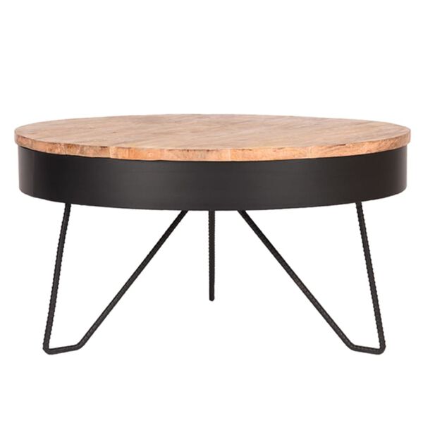 LABEL51 Konferenčn&iacute; stolek Saran 80 x 80 x 43 cm dřevo / čern&yacute;