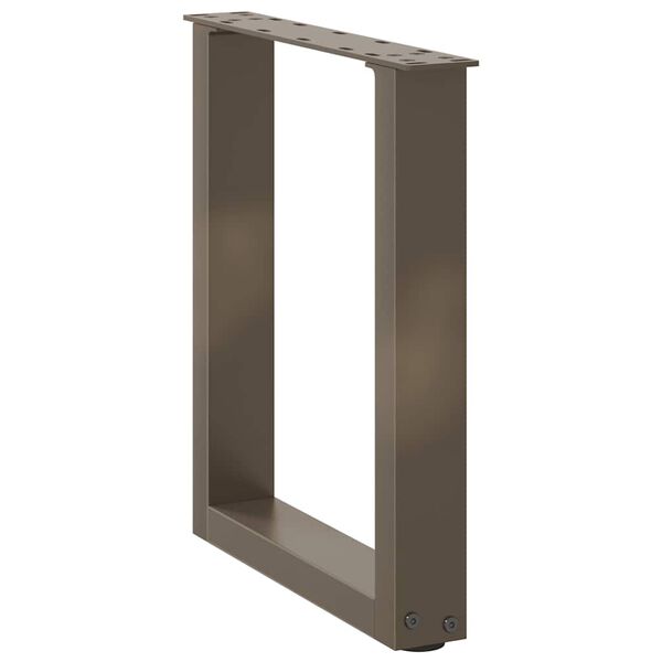 vidaXL Nohy konferenčního stolku ve tvaru U, 2 ks, přírodní ocel, 28 x (42-43) cm, ocel