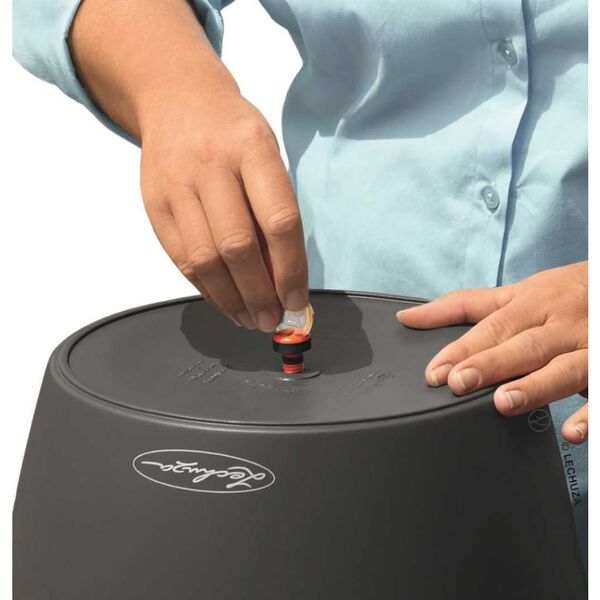 LECHUZA Květin&aacute;č CLASSICO LS 43 ALL-IN-ONE uhlov&yacute; metalick&yacute; 16083