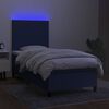 vidaXL Box spring postel s matrac&iacute; a LED modr&aacute; 80 x 200 cm textil