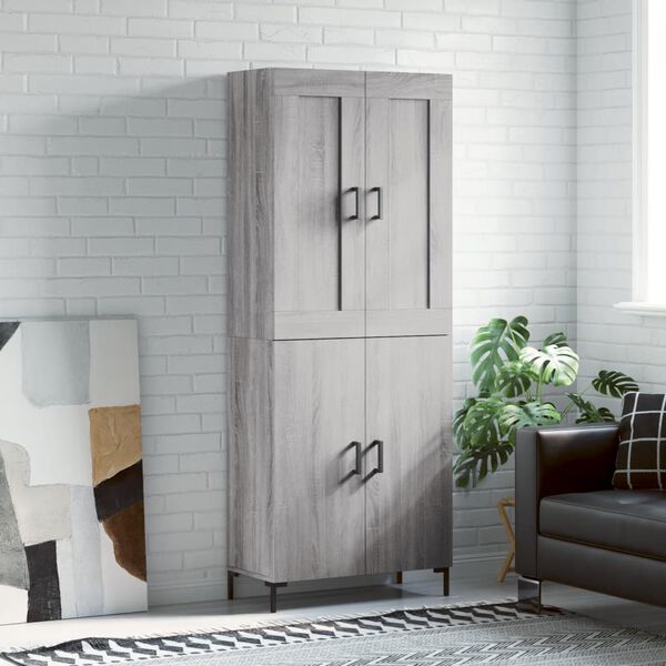 vidaXL Skř&iacute;ň highboard &scaron;ed&aacute; sonoma 69,5 x 34 x 180 cm kompozitn&iacute; dřevo